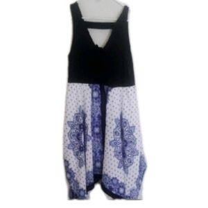 Venus Classic Blue dress Size Large Sleeveless Stretch Midi